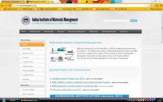web portals: iimmbangalore